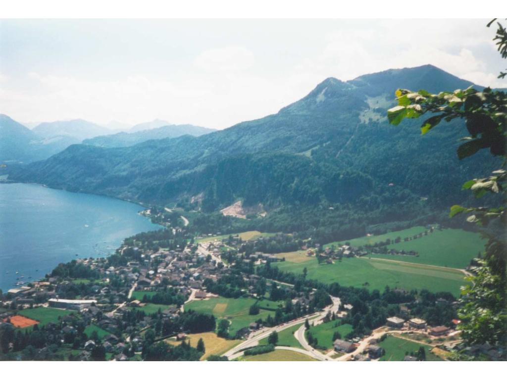 Blick vom Gipfel auf St. Gilgen und Zwölferhorn