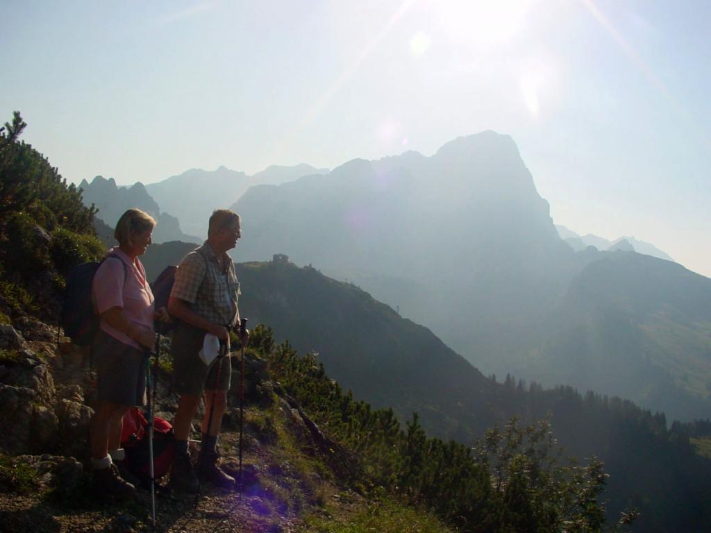 Blick zurück: Morgendlicher Torstein und Hofpürgl