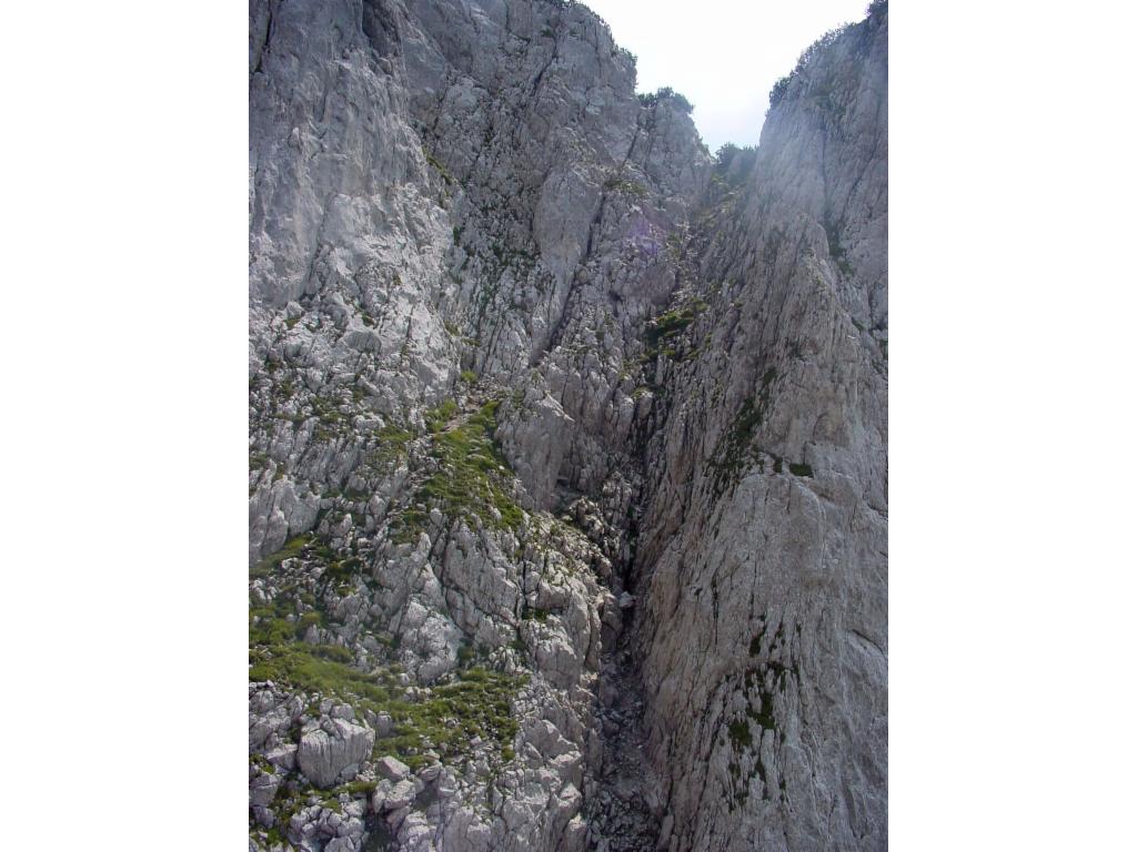 Blick zurück zum Schlucht-Abstieg vom Strichkogel