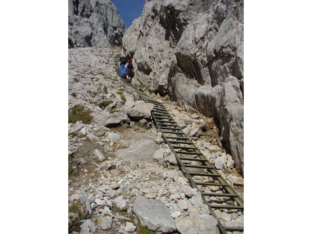 ... beginnt mit einer langen Stiege