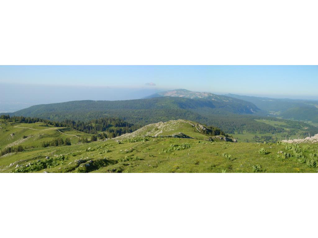 Vue de la Dôle vers le sudouest sur la première arête du Jura