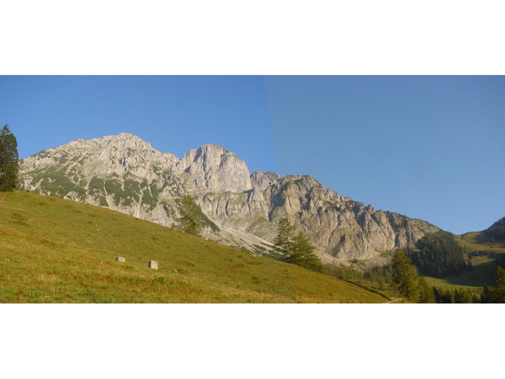 Bosruck, Frauenmauer und Nordostgrat von der Ardningalm