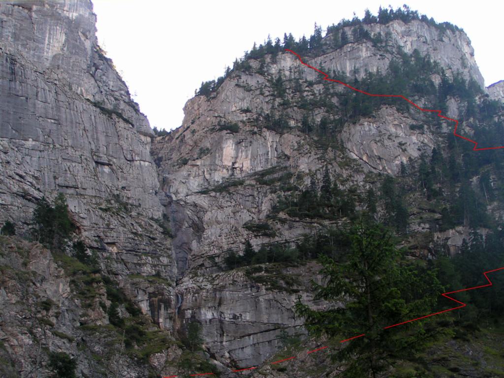 Wasserfallweg von unten