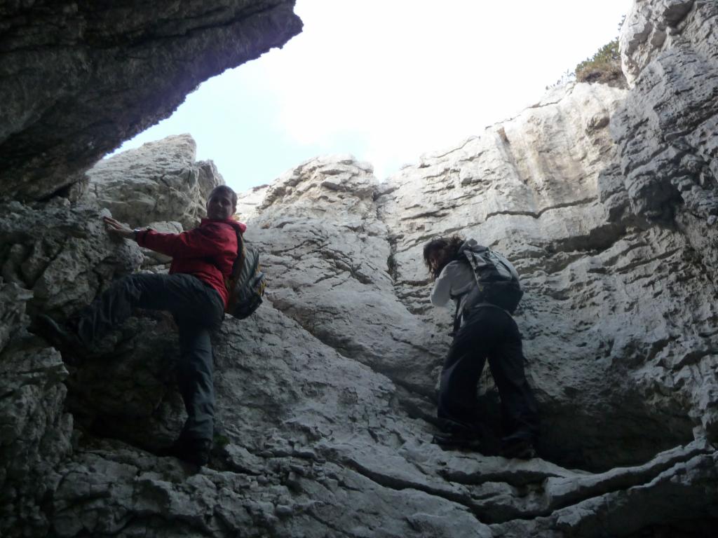 Escalade en sortant du trou