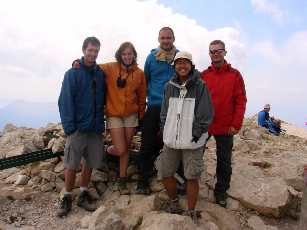 Au sommet (Stéphane, Vanessa, Guillaume, Caroline, Peter)
