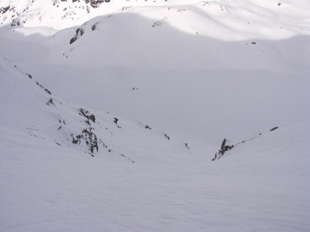 Couloir nord avec Lac du Petit Domènon en bas