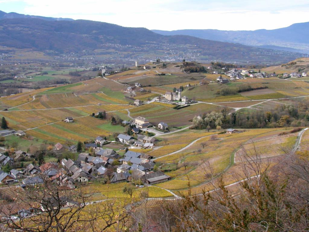 L'&eacute;glise de Chignin au sein des vignobles