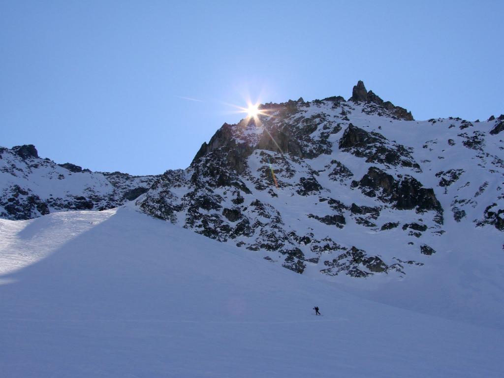 Pente raide vers le haut de la combe