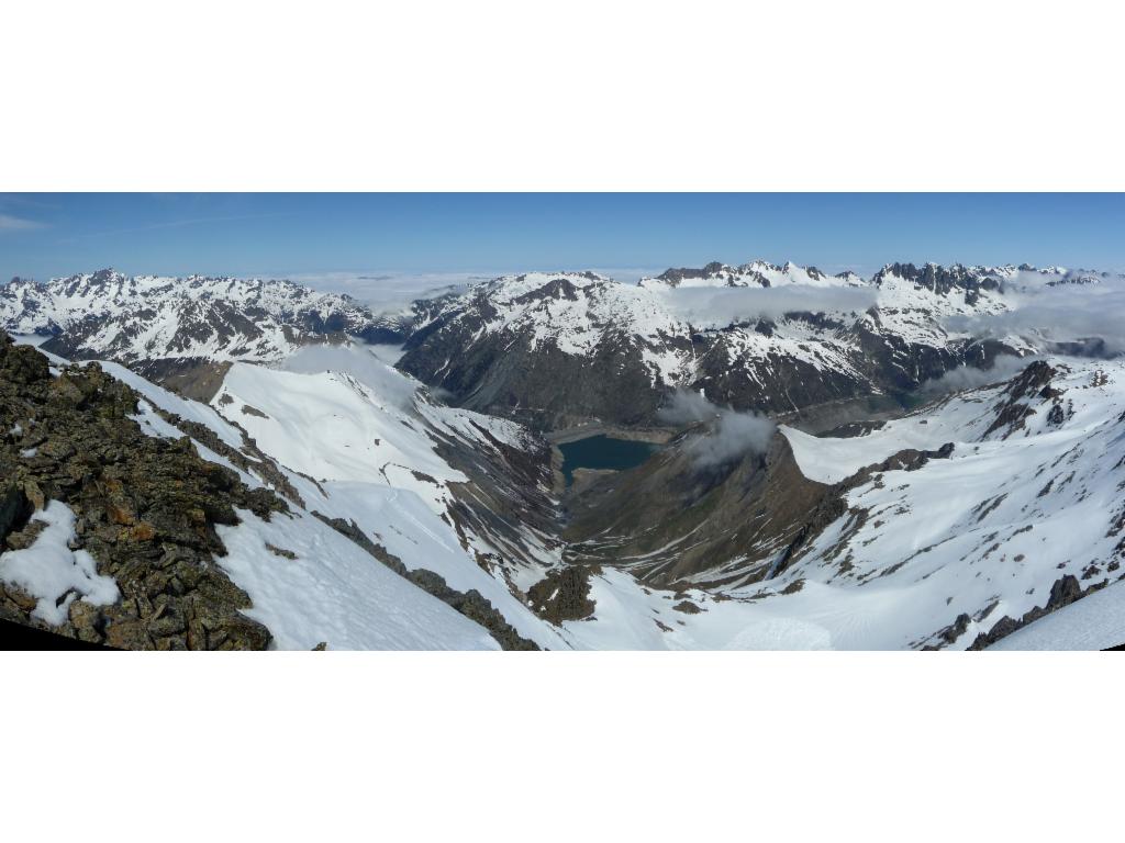 Belledonne et Barrage de Grand Maison depuis le sommet