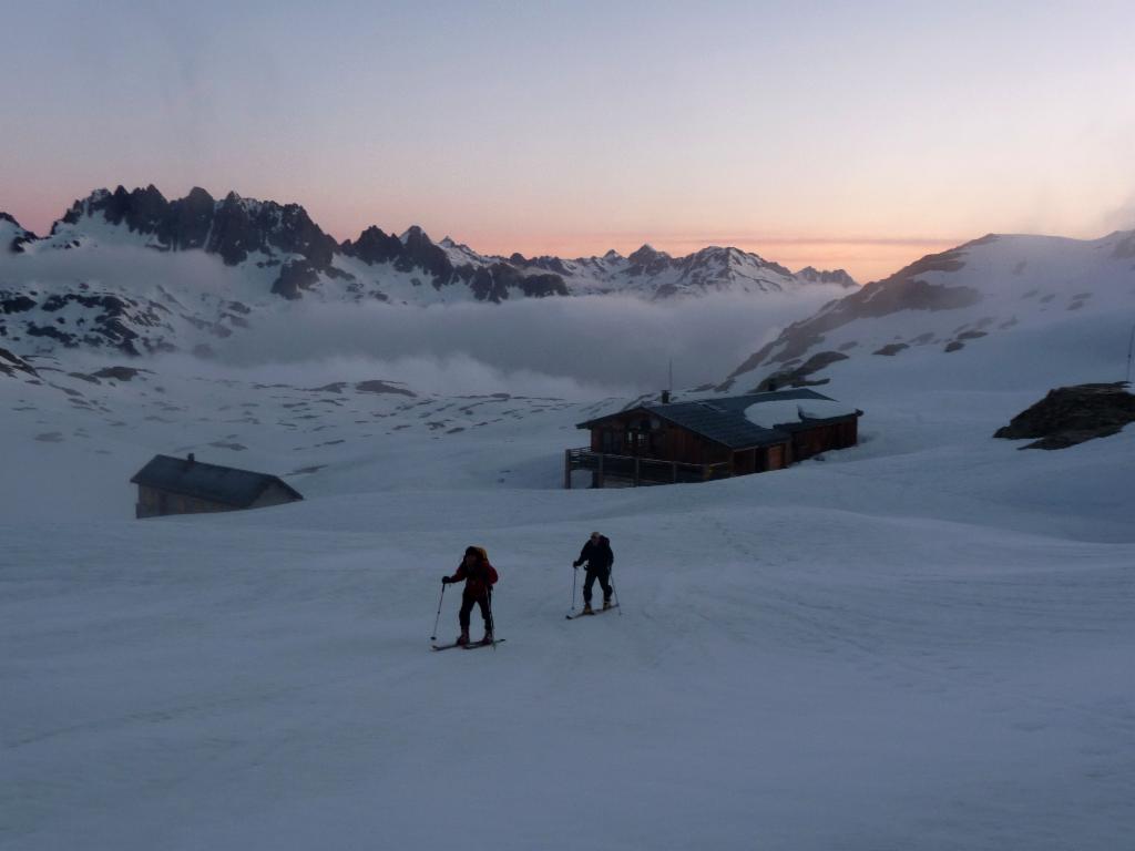 Départ du refuge le matin