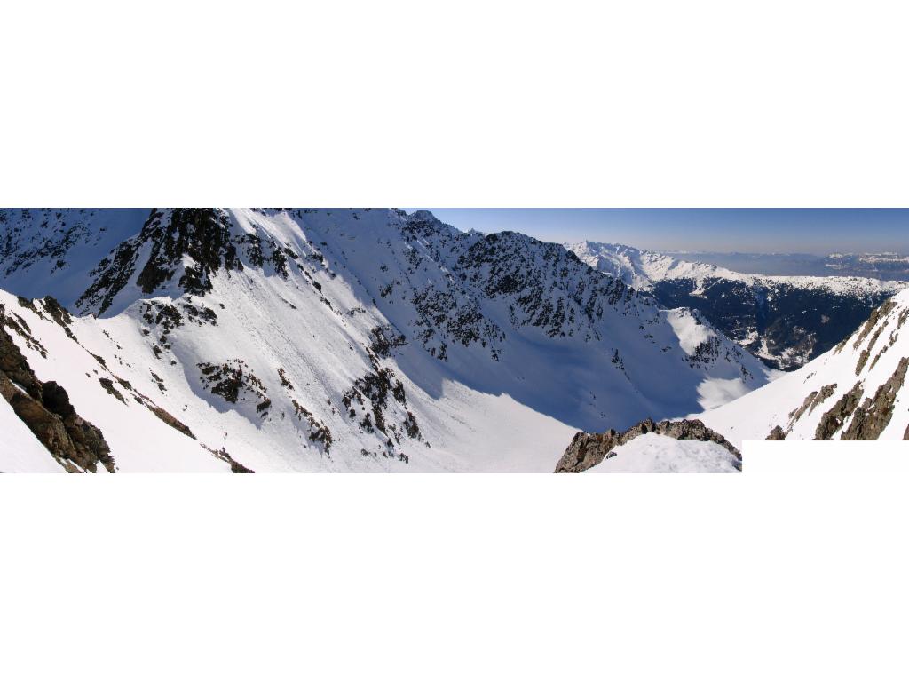 Panorama de la Petite Valloire: col et couloir à gauche