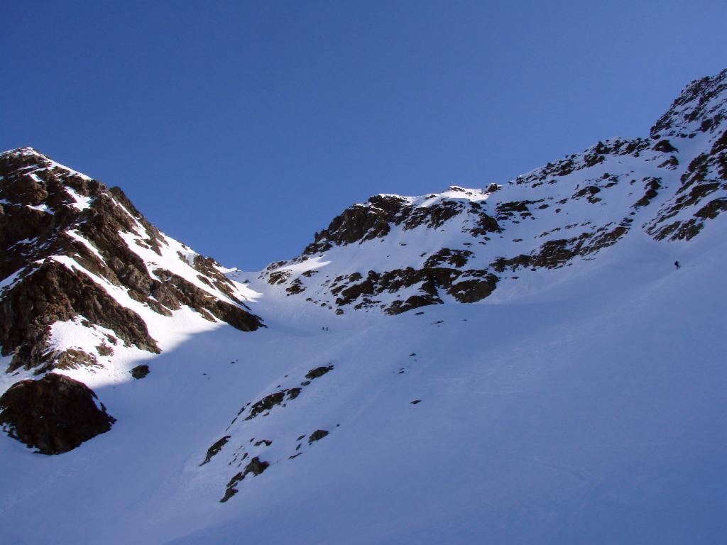 Bout de la combe, couloir au col vers la gauche