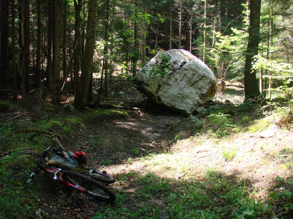 Chute de "pierre" récente pendant la descente