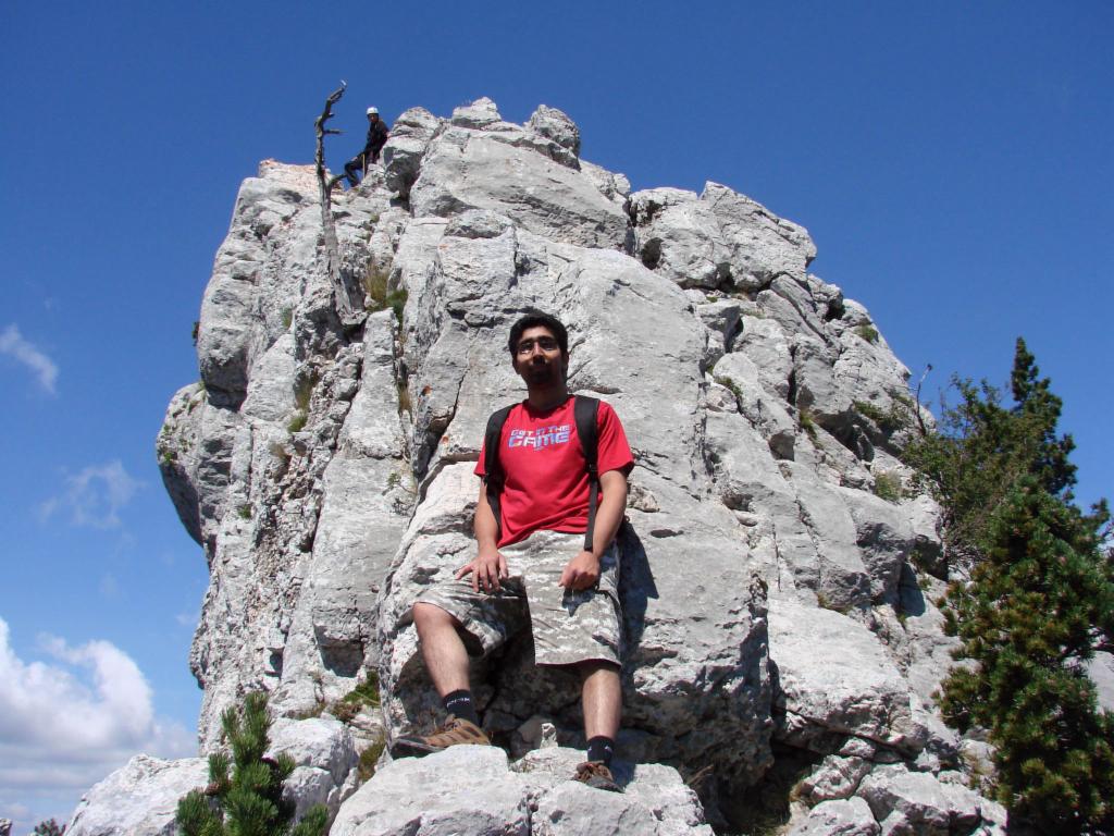 Aditya sur l'arête sud de la Pucelle centrale