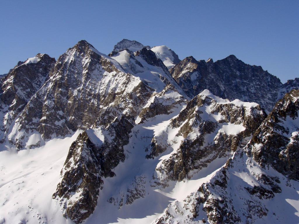 Pic de Neige Cordier, Barre des Écrins, Dôme et Roche d'Alveau