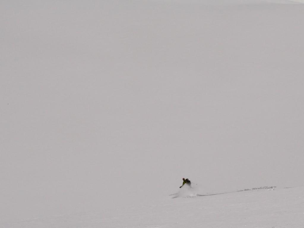 Yannick descend le Glacier des Rouies.