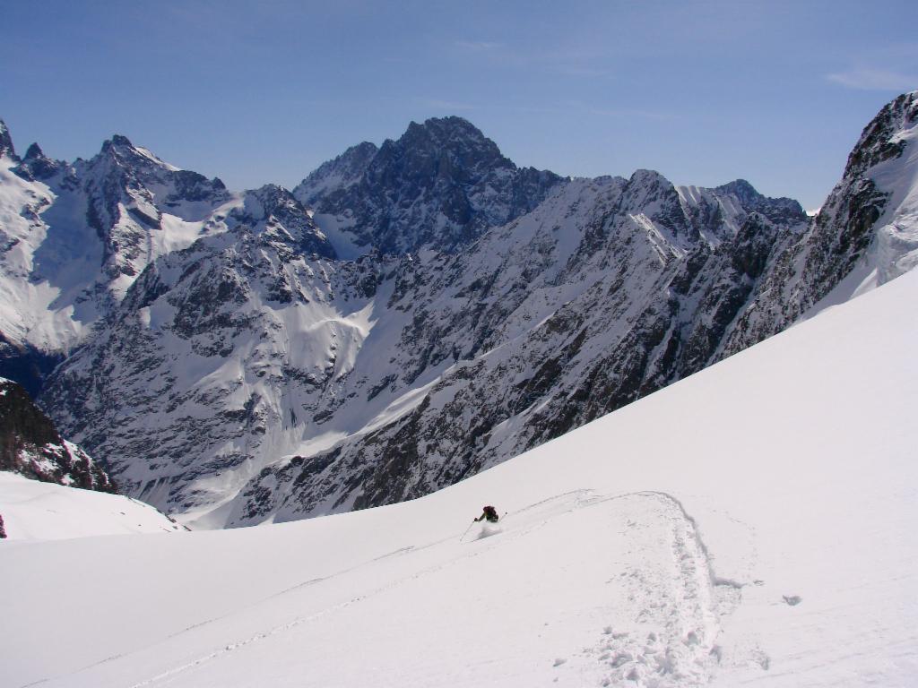 Georg descend le Glacier des Rouies.