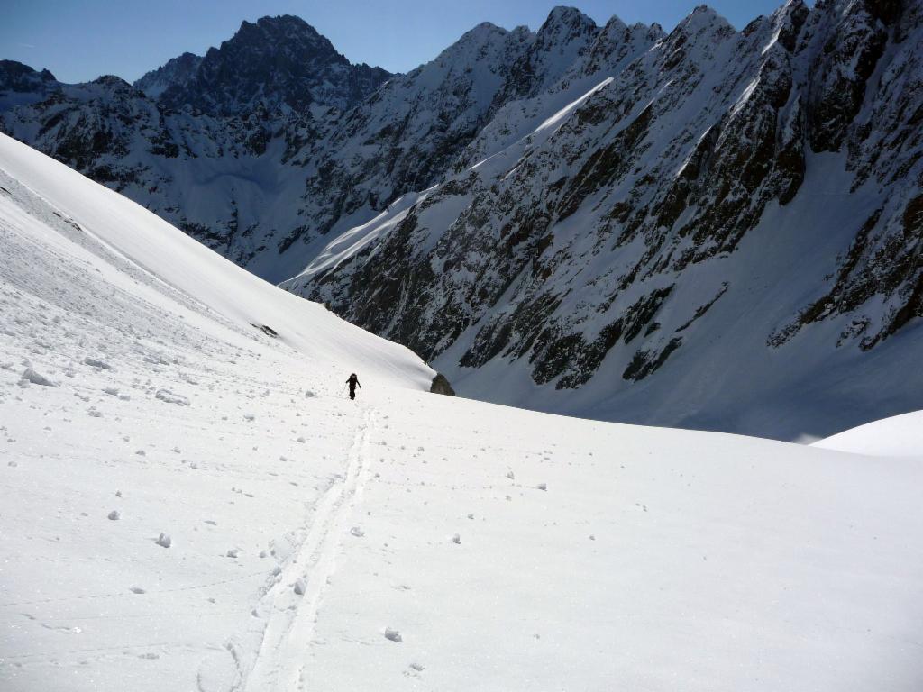 Montée dans la partie haute du Glacier du Chardon