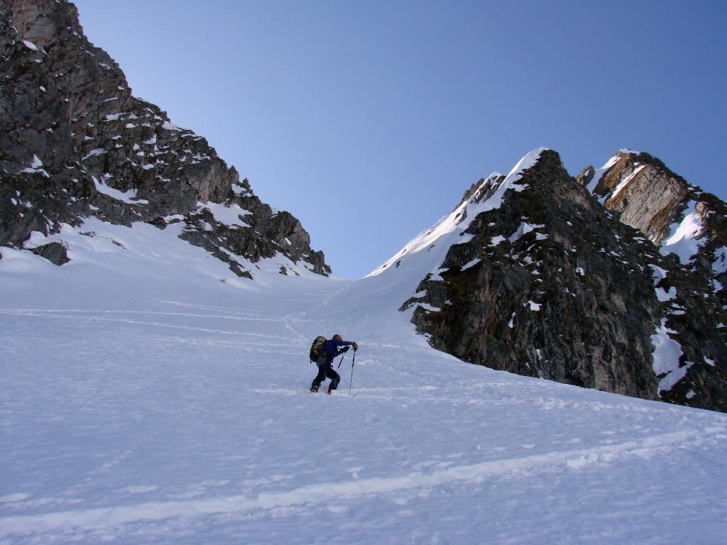 Peter monte au Col Clément.