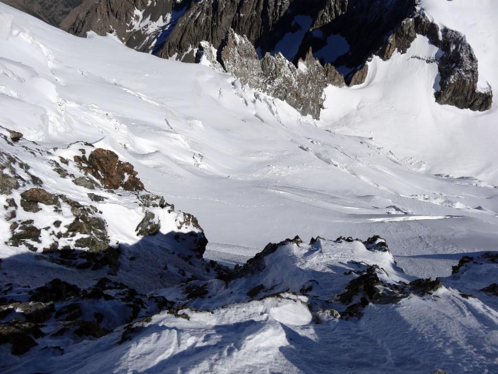 Couloir et face nord, Col des Écrins au fond