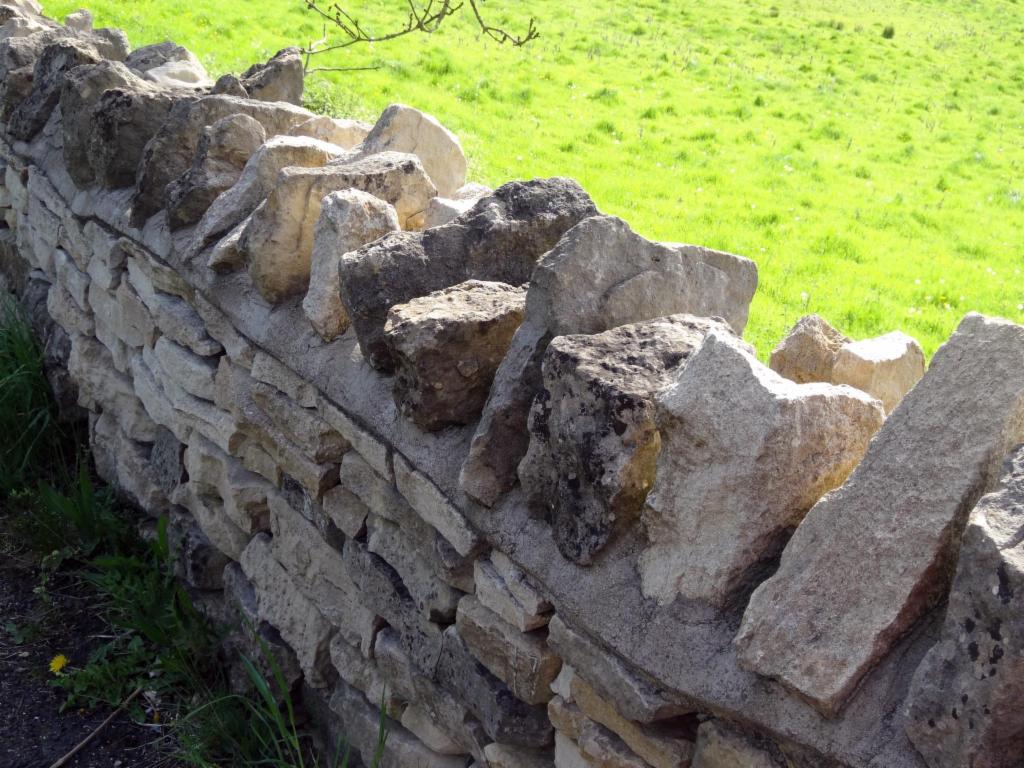 Cotswolds-style dry stone wall