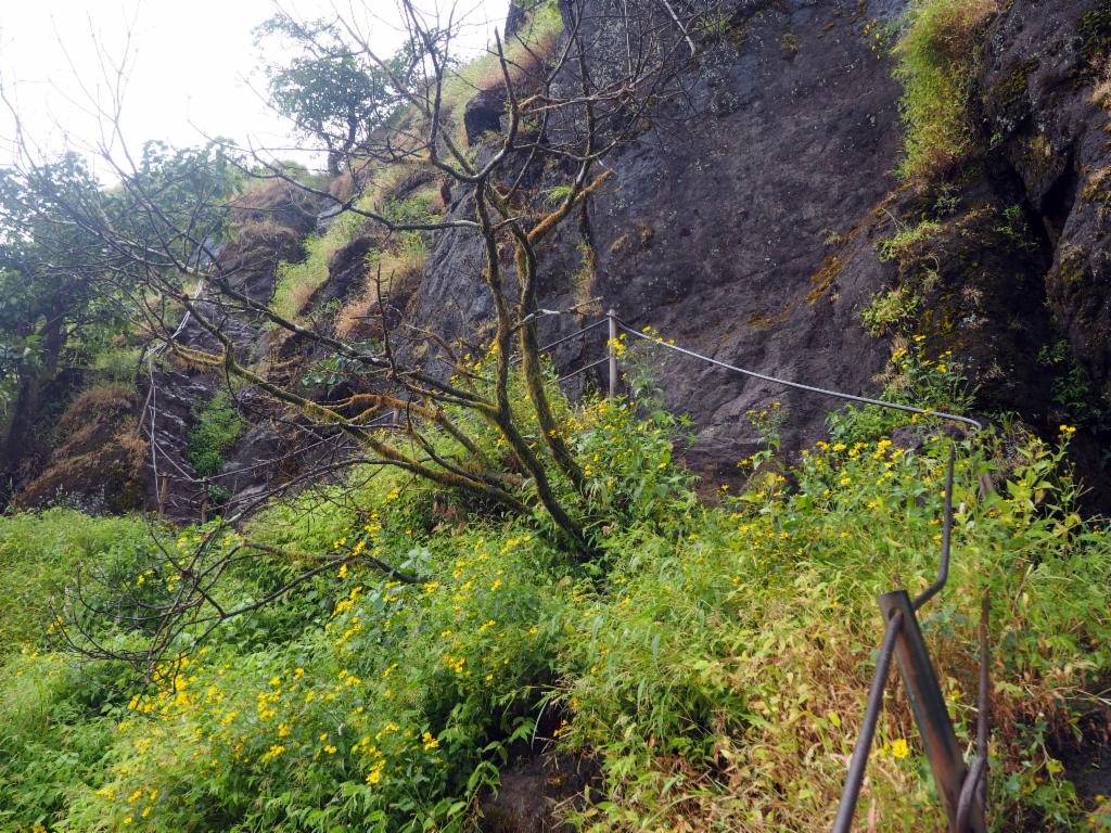 Exposed, rocky and slippery path to Balekilla