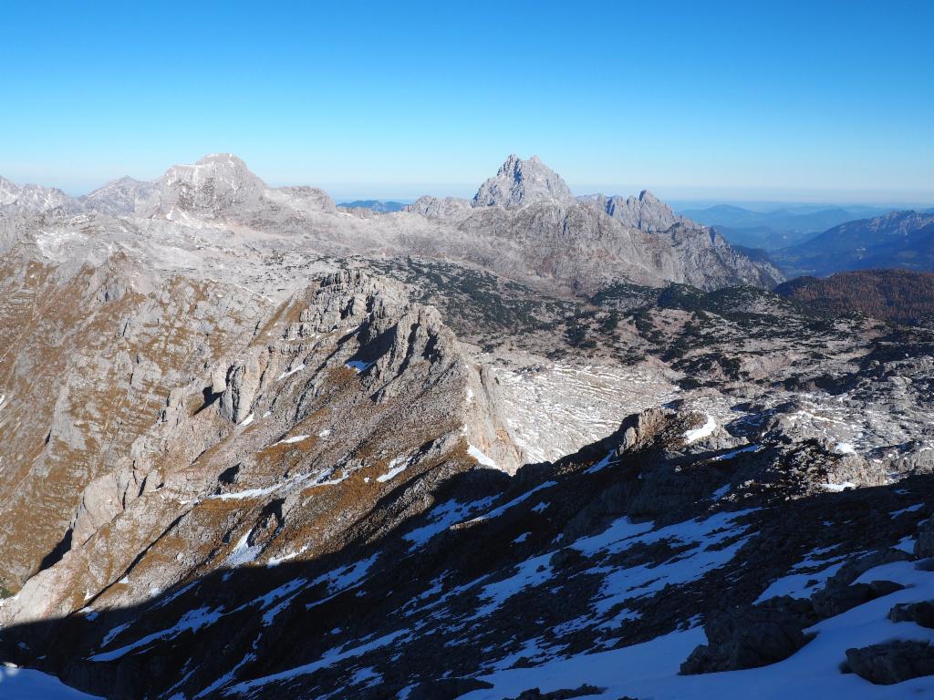 Gr. Hundstod und Watzmann vom Ahlhorn, vorne links die Stufenpyramide