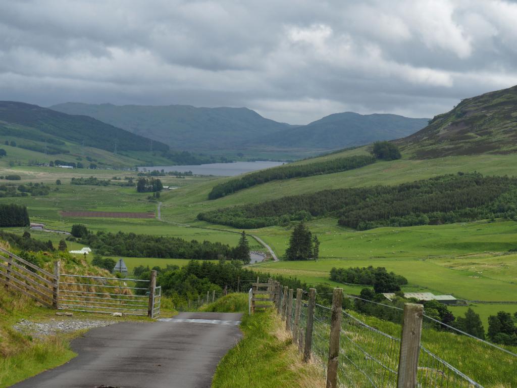 View from the road to Glen Quaich pass back to Loch Freuchie