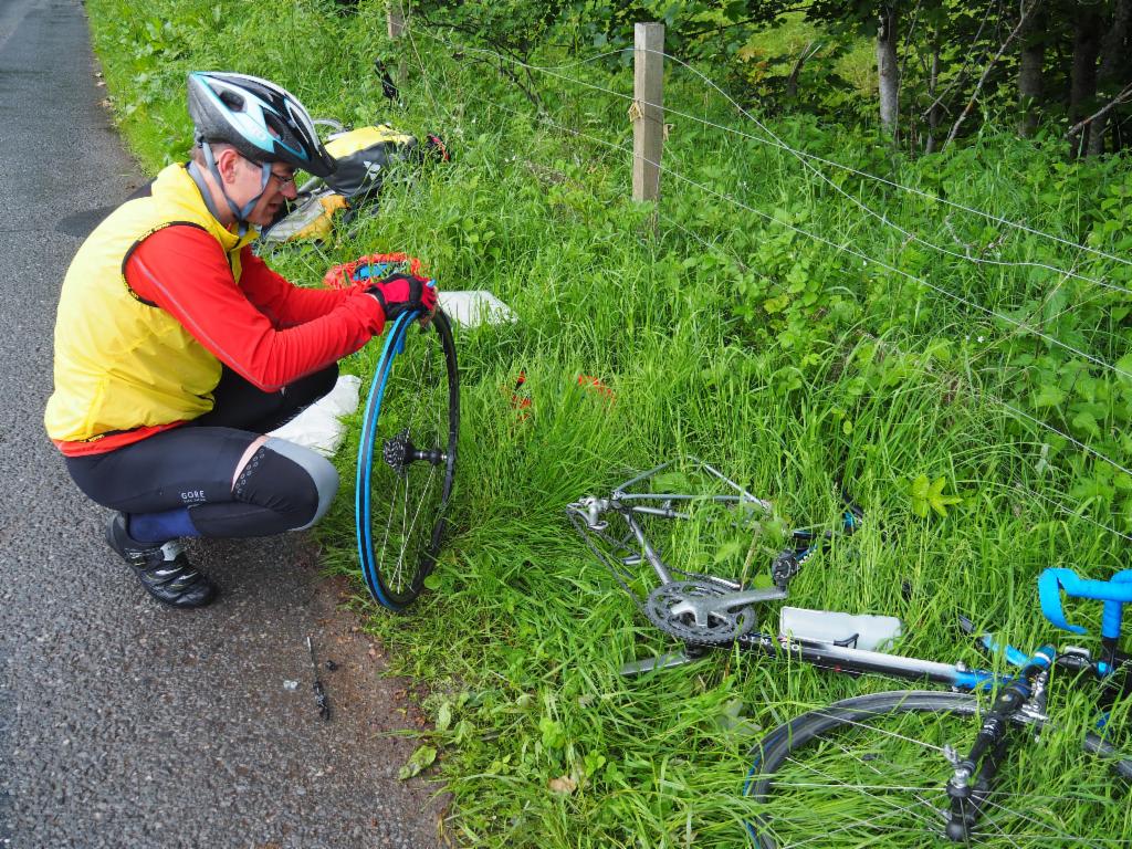 Flat tyre on the way to Pitlochry