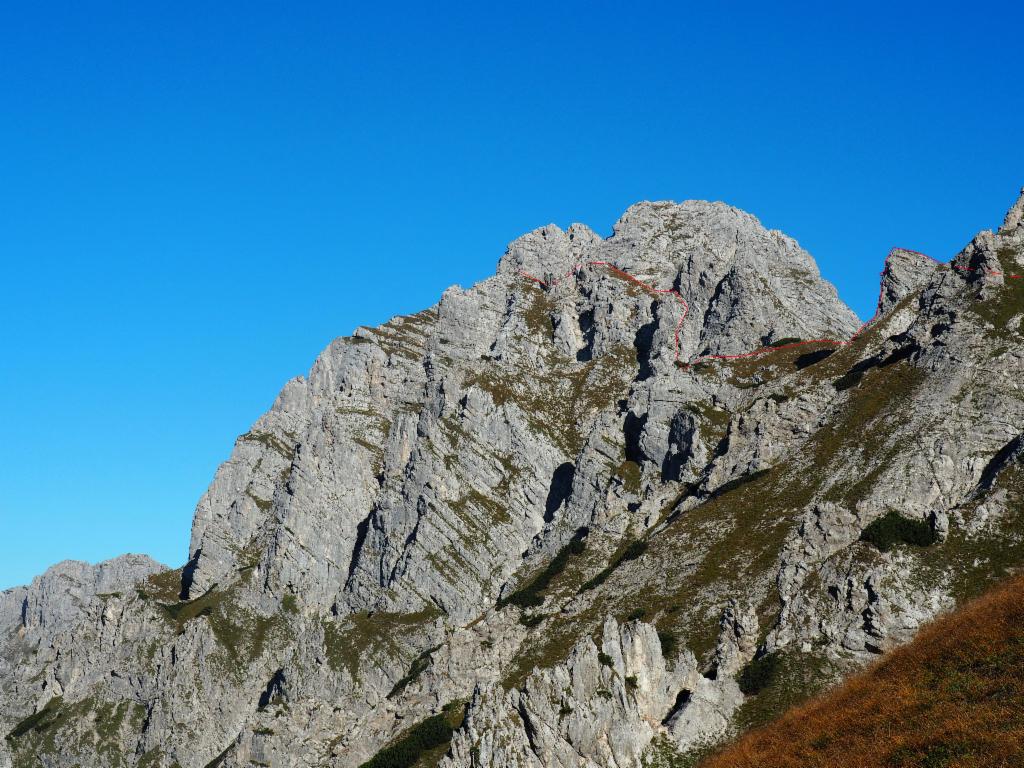 Klettersteigroute vom Aufstieg zum Natterriegel