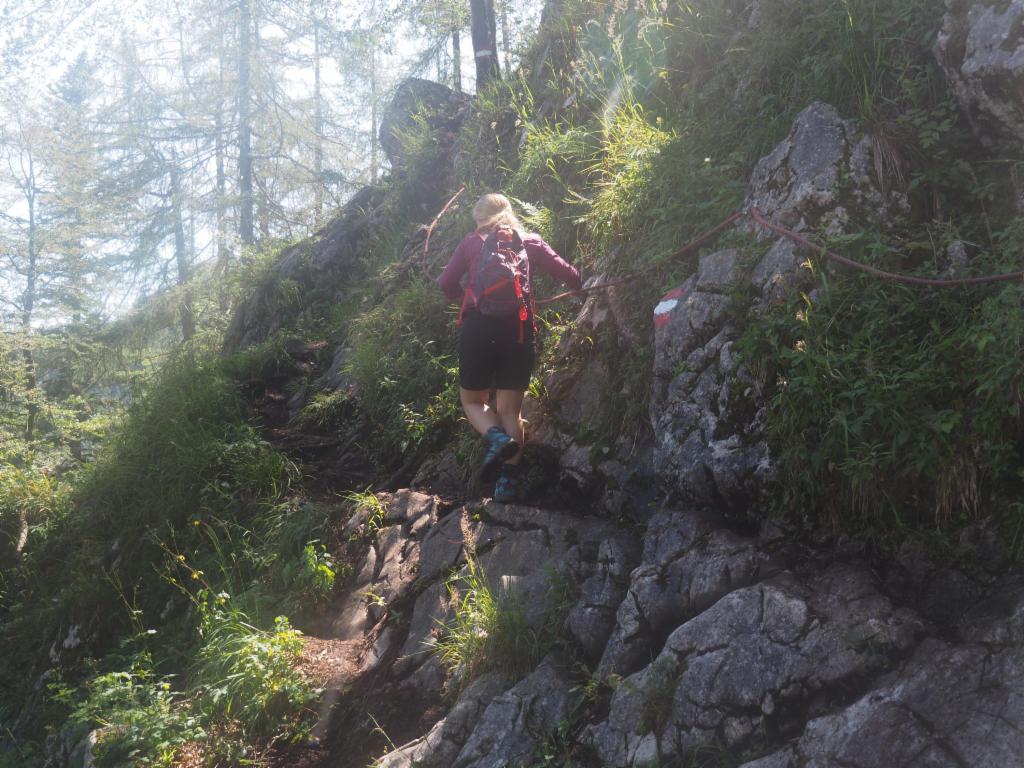 Kletterstelle am Zustieg zum Klettersteig