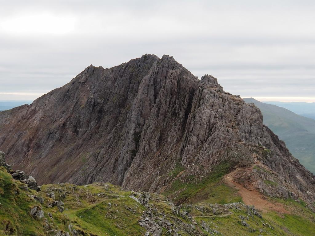 Looking back at Crib Goch from Bwich Coch