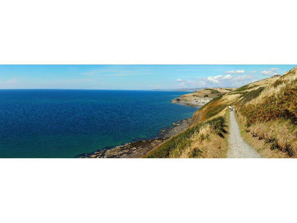 Walk along the cliff towards Clarach Beach