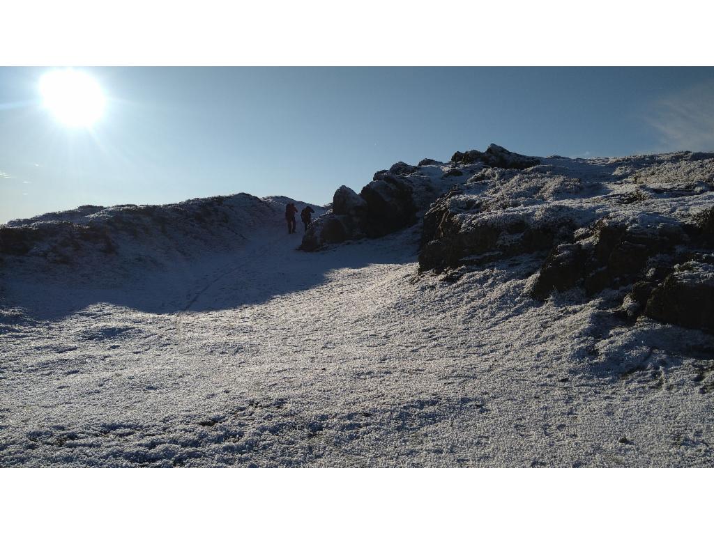 Ditches of the Iron Age Hillfort on the summit of Caer Caradoc