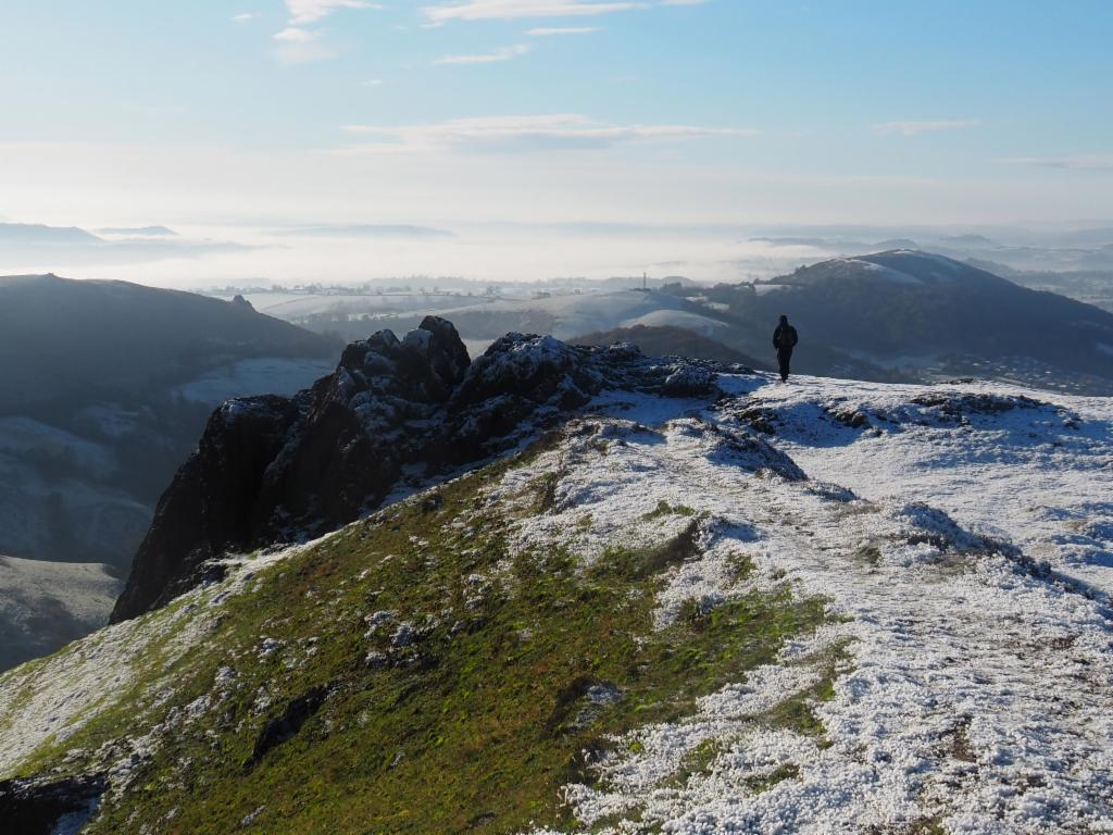 View from Caer Caradoc towards the south, Ragleth Hill on the right