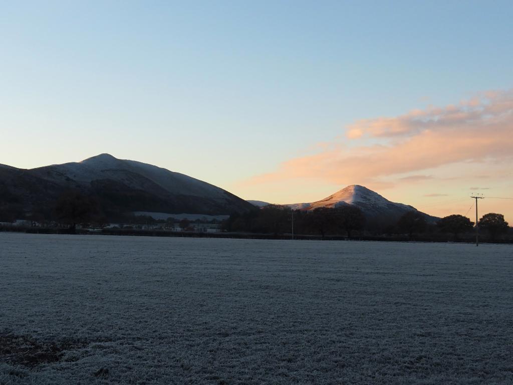 The Lawley and Caer Caradoc from outside Longnor