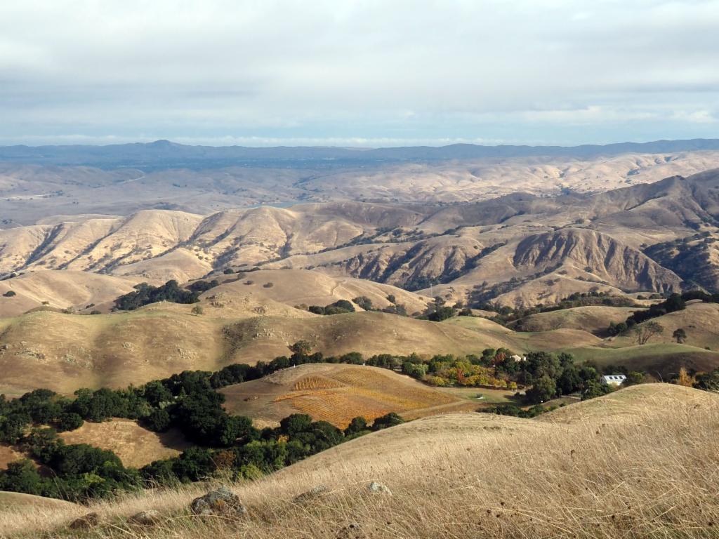 View from the shoulder towards San Antonio Reservoir