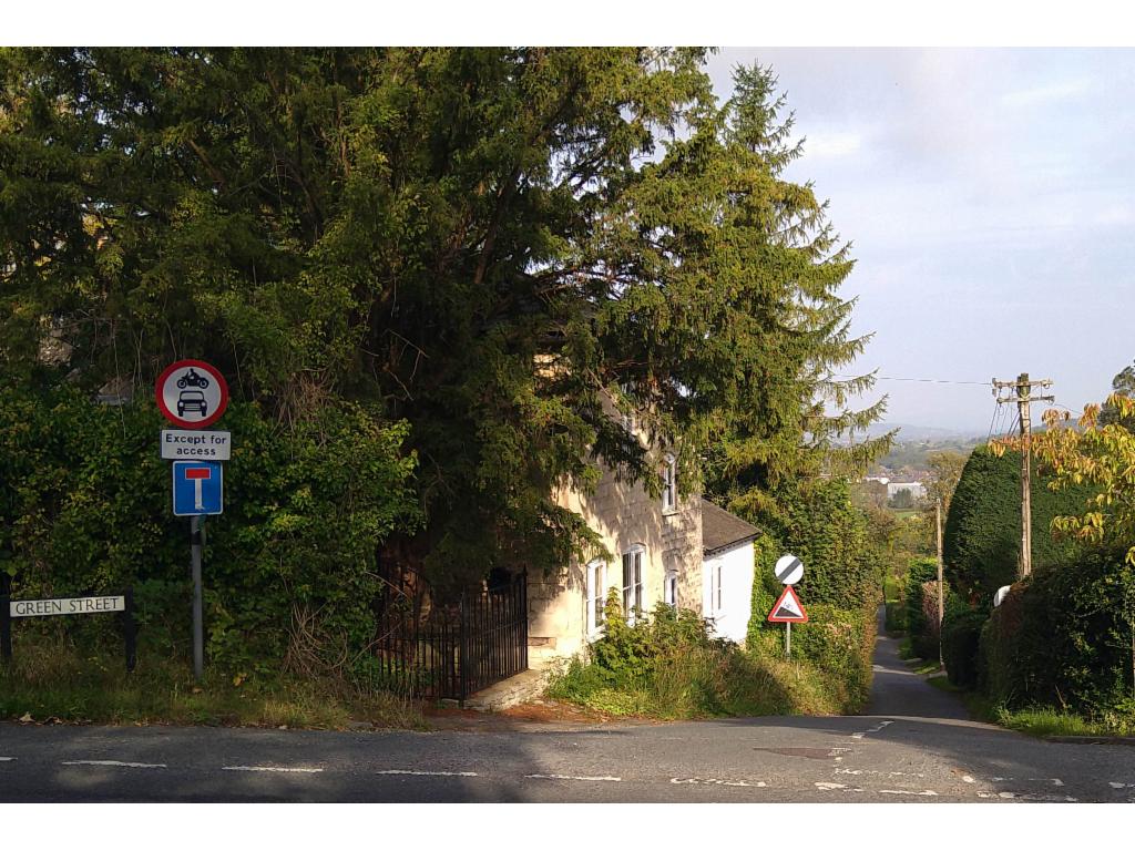 Lower, flatter part (14%) of the road to Cooper's Hill