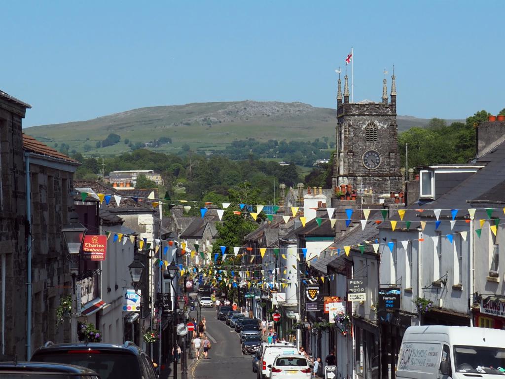 West Street and Dartmoor hills in the background