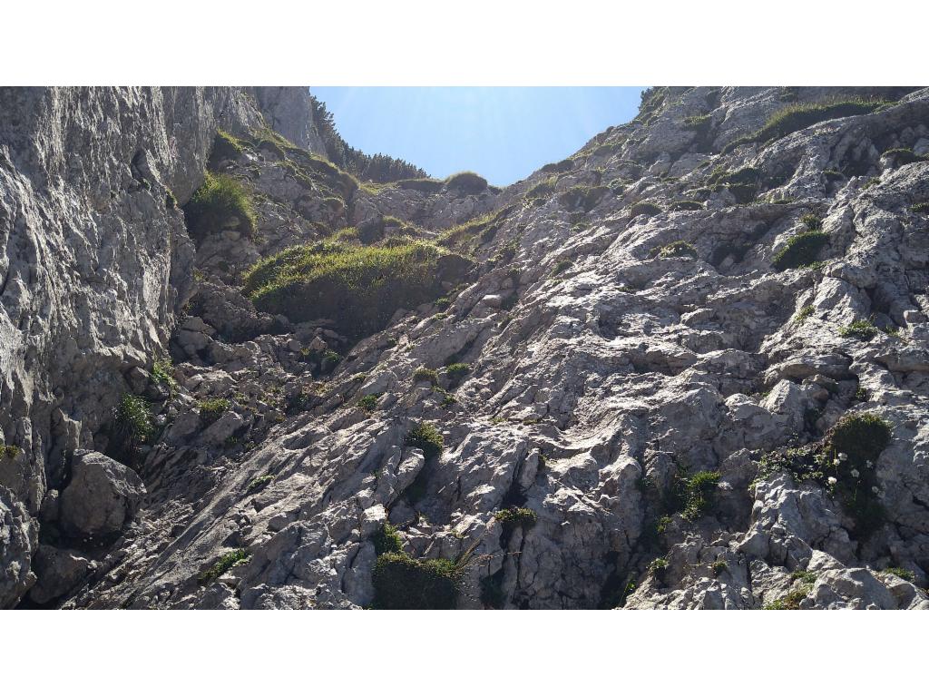 Kletterstellen in der Schlucht beim Abstieg