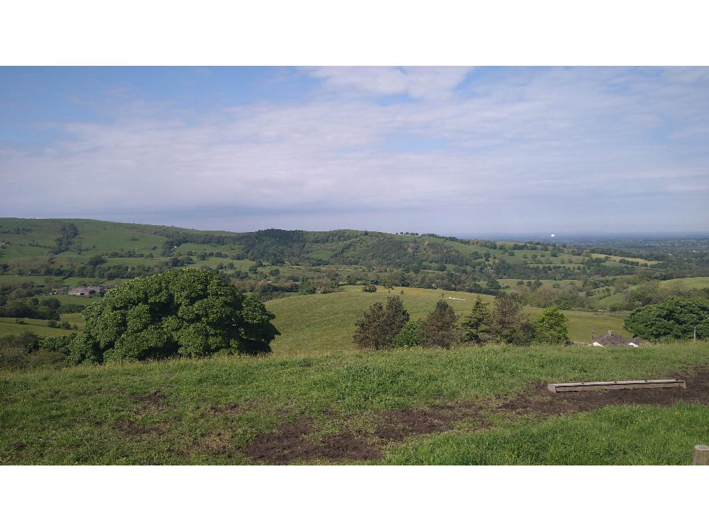 View from Ridge Road towards Jodrell Bank Observatory in the west