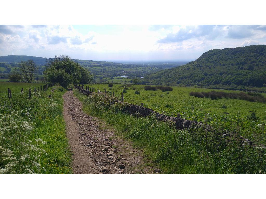 Lower part of Hacked Way Lane; Sutton Common on the left and Tegg's Nose on the right