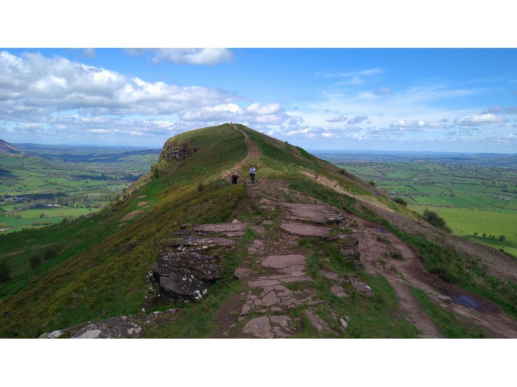 View back to the summit from the south ridge