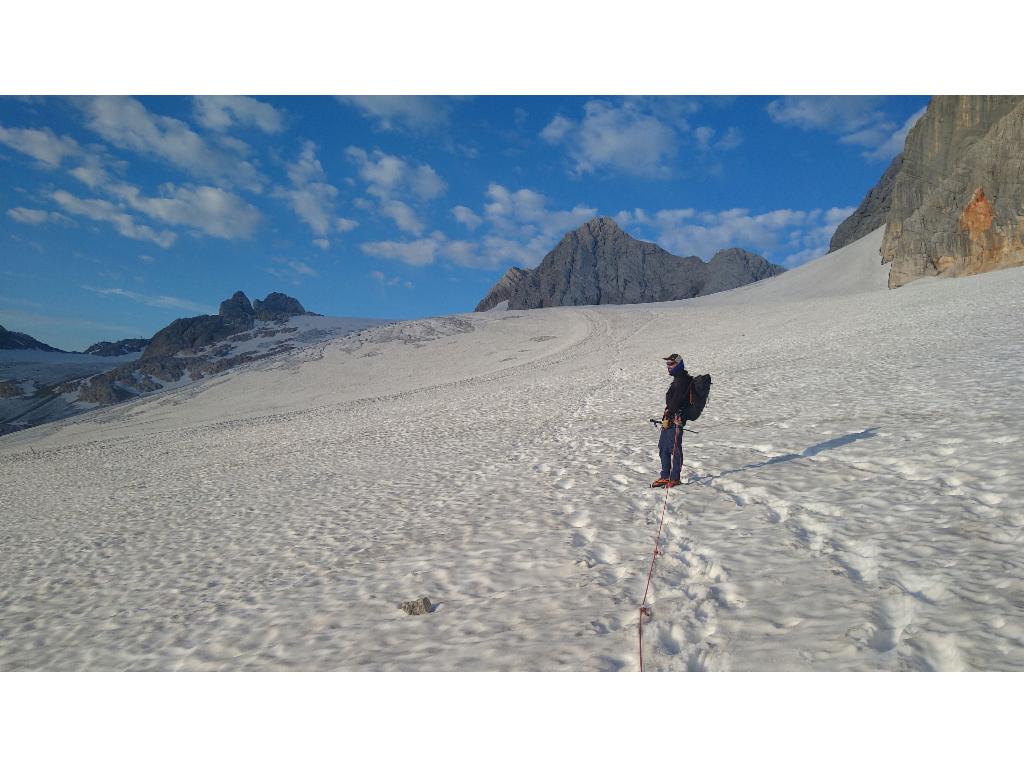 Gletscheraufstieg in Richtung Niederer Dachstein