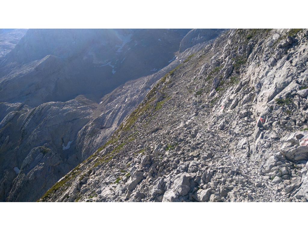 Blick zurück auf die Querung zum Oberen Hochkesseleck