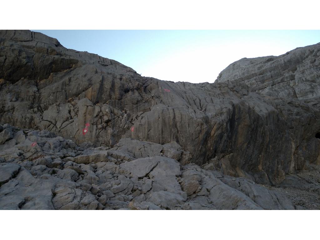 Bauchige Klettersteigstelle in den Trog des Kleinen Gosaugletscher