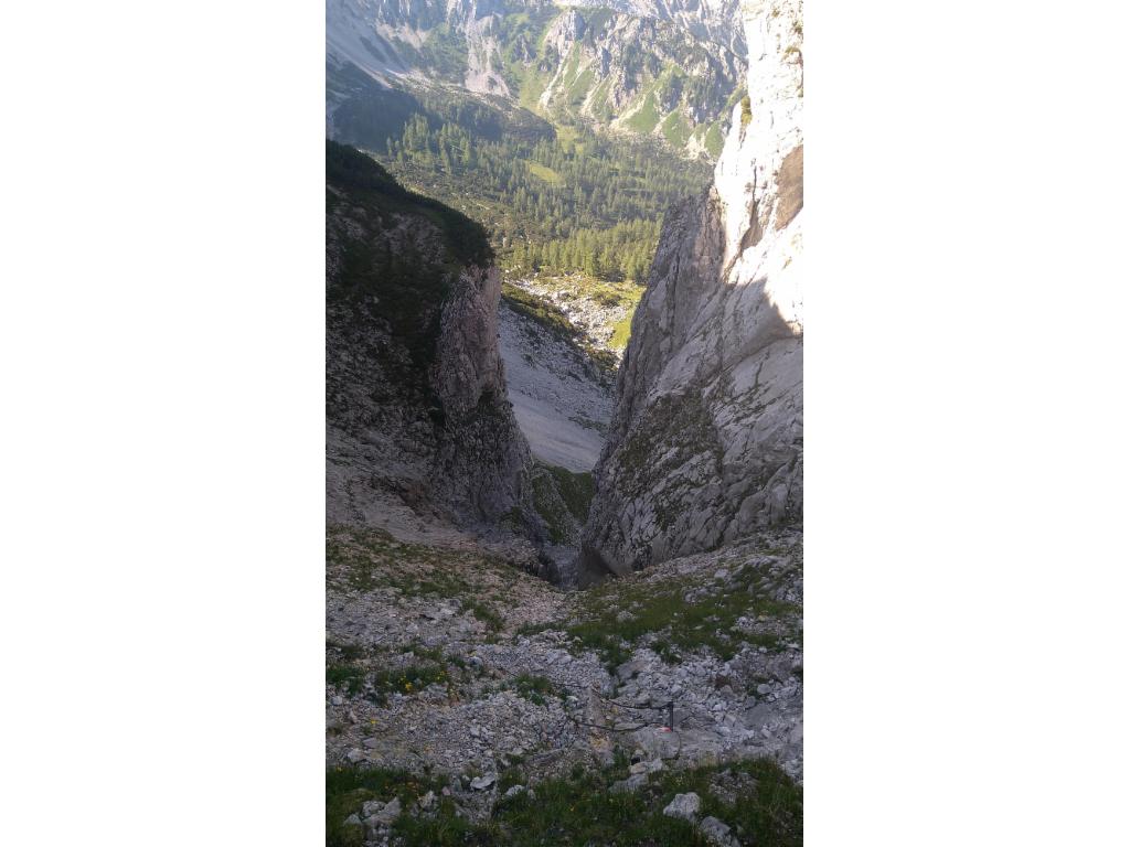 Blick in die Abstiegsrinne von der Reißgangscharte