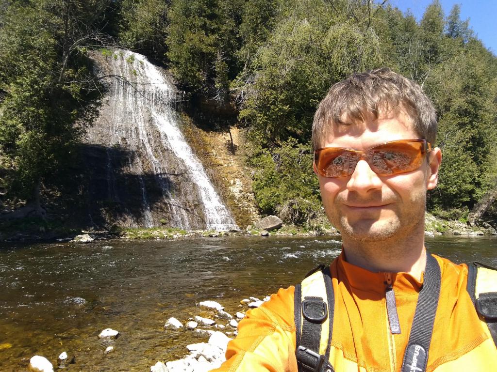 At the waterfall of a tributary