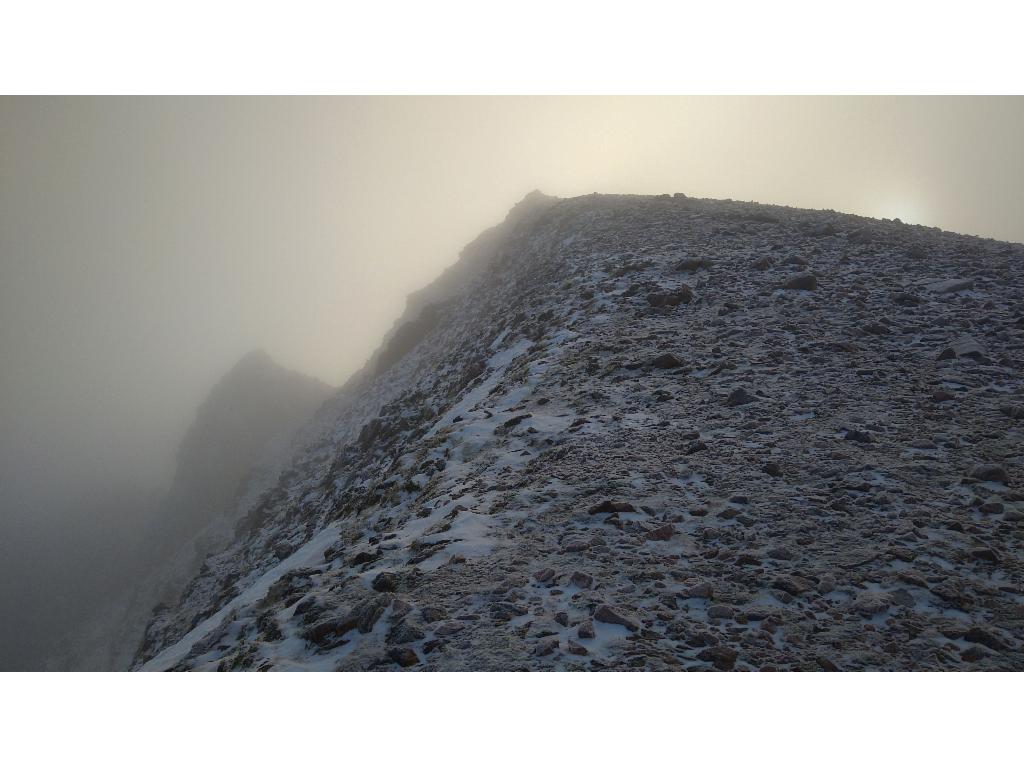 Approaching the summit of C&agrave;rn Dearg Meadhonach