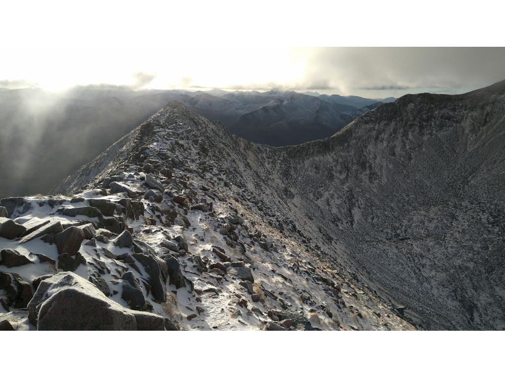 Towards the little hump on the ridge
